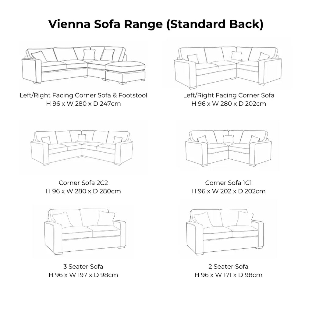 Vienna Standard Back Sofa Range Home Store Living