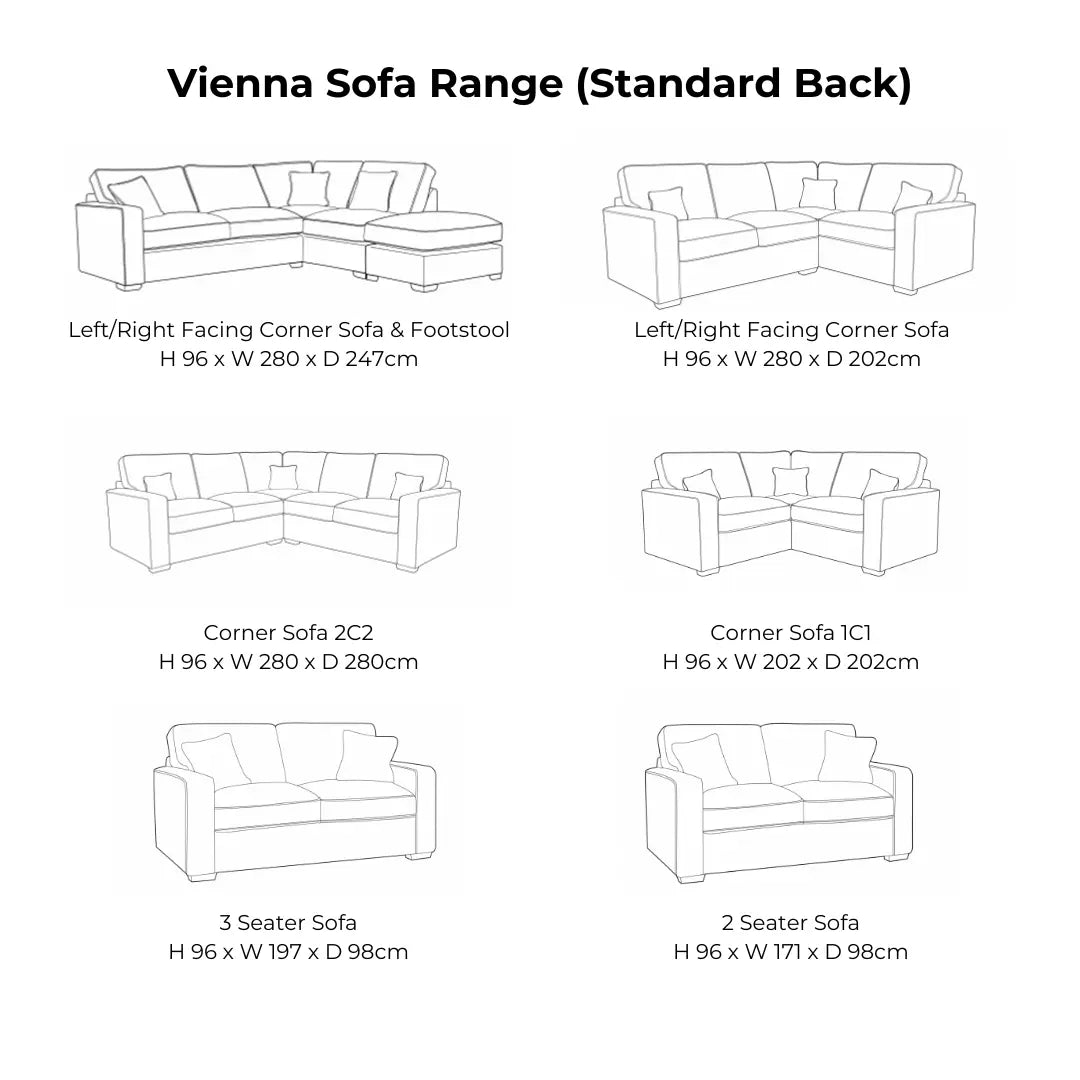 Vienna Standard Back Sofa Range Home Store Living