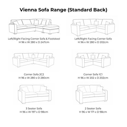 Vienna Standard Back Sofa Range Home Store Living