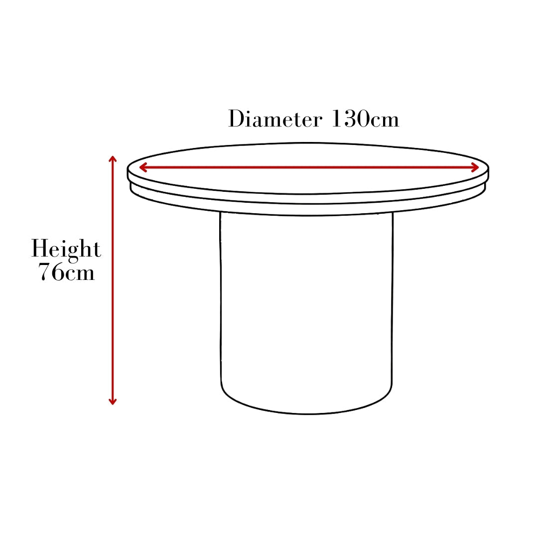 Camden 1.3m Biege Marble Dining Table Kevin Simba