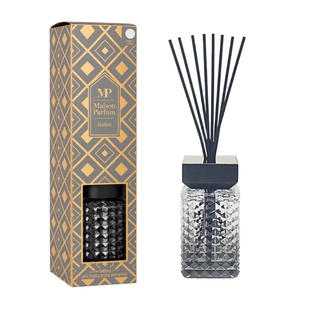 500ml Ombre Leather Reed Diffuser - Diamond Cut Bottle Lesser & Pavey Ltd