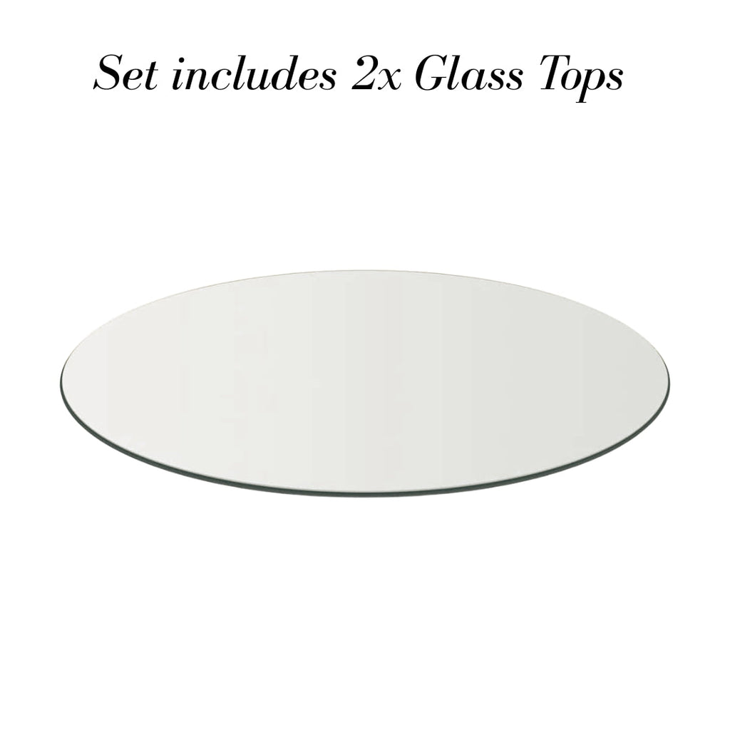 Belgravia Brass Shargreen Side Tables inc. Glass (Set of 2) Kevin Simba