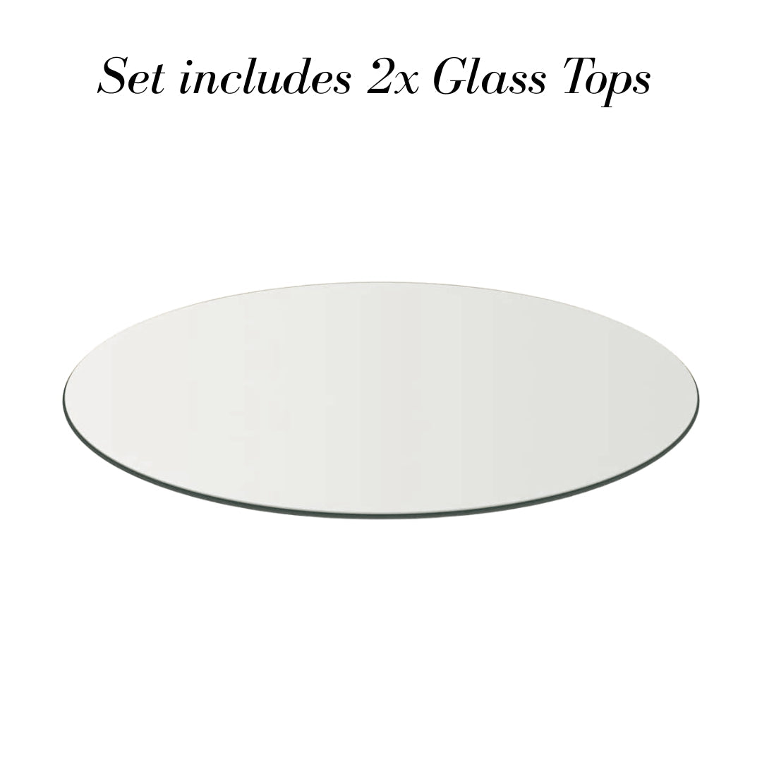 Belgravia Brass Shargreen Side Tables inc. Glass (Set of 2) Kevin Simba