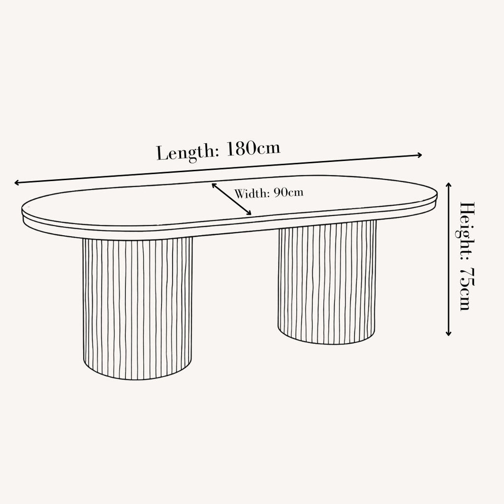 Cassa 1.8m Dining Table - White Marble & Champagne Gold YS Interiors