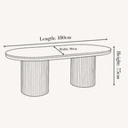 Cassa 1.8m Dining Table - White Marble & Champagne Gold YS Interiors