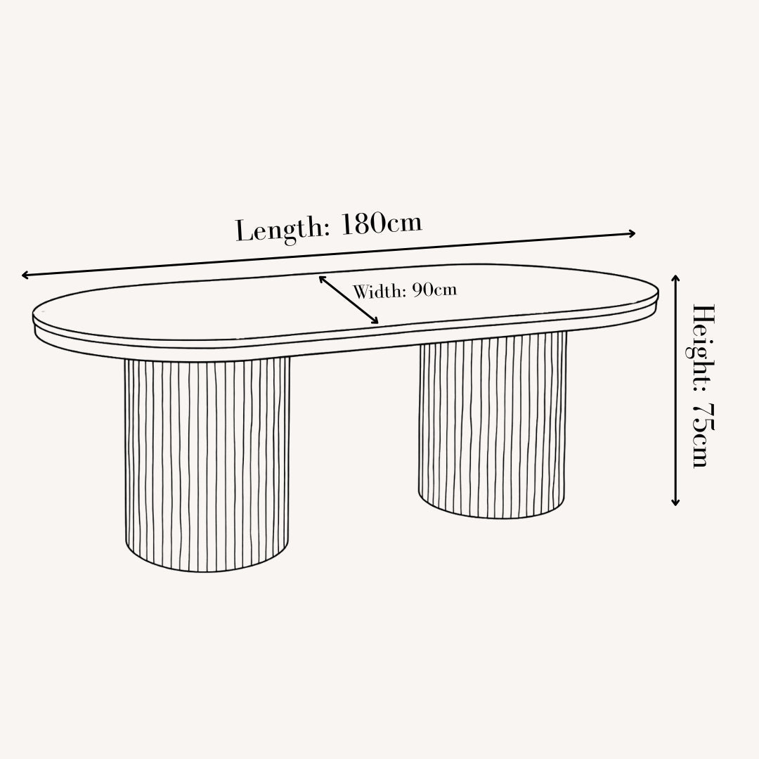 Cassa 1.8m Dining Table - White Marble & Champagne Gold YS Interiors