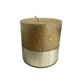 Rustica Beige Metallic Band Pillar Candle Libra