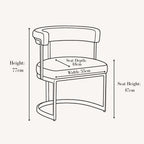 Lusso Velvet Dining Chair - Cream & Gold (1 Included) YS Interiors