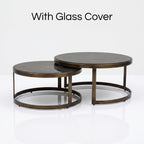 Belgravia Coffee Tables – Nested Gold & Shagreen (Set of 2) Kevin Simba