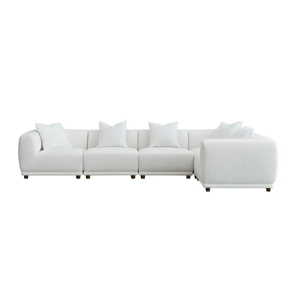 Aluxo Lottie Modular 5-Piece Modular Corner Group in Polar Boucle Fabric Furnish 365