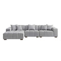 Aluxo Leonard Left Hand Corner Group in Cloudy Grey Boucle Furnish 365
