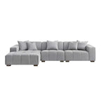 Aluxo Leonard Left Hand Corner Group in Cloudy Grey Boucle Furnish 365