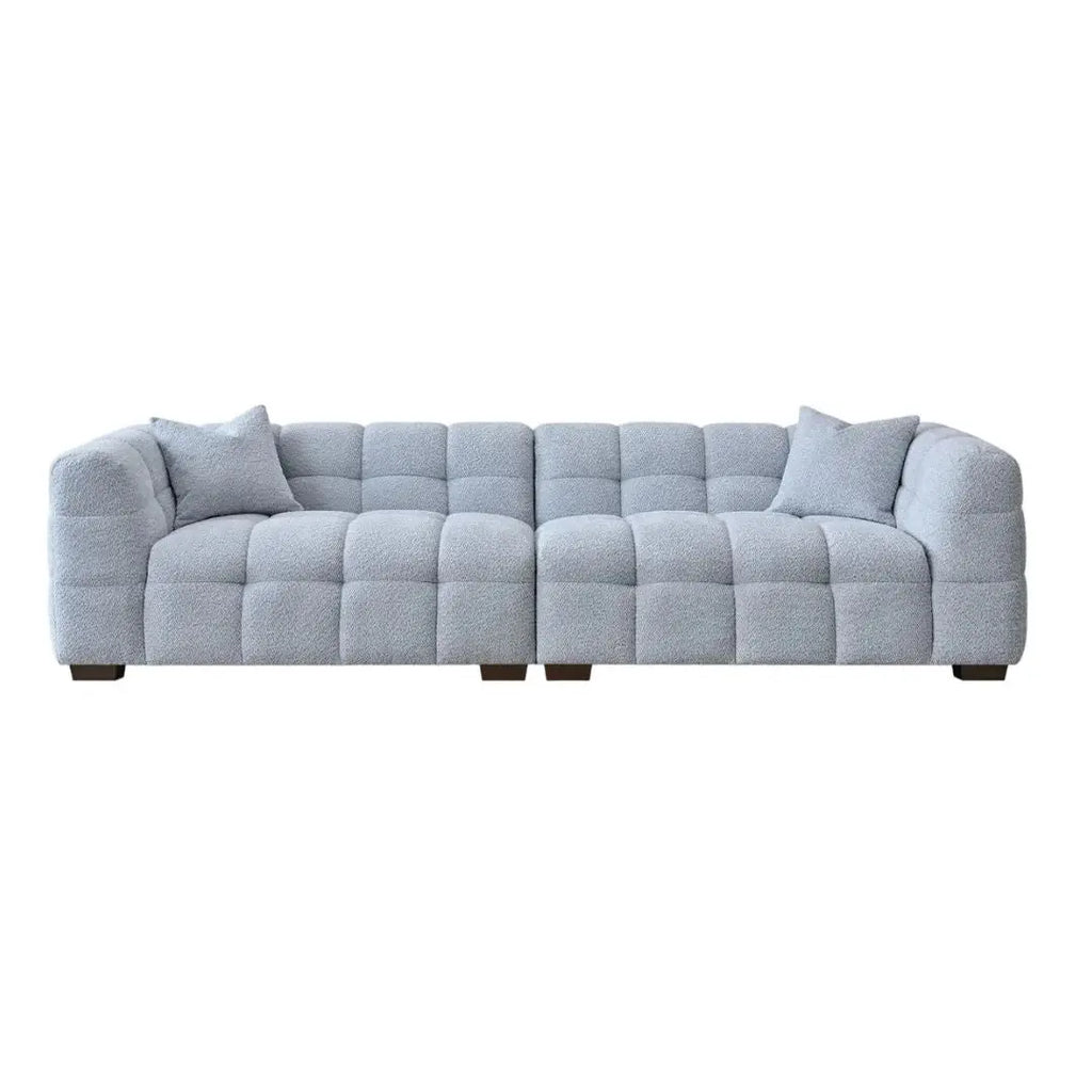 Gray sectional sofa on a white background