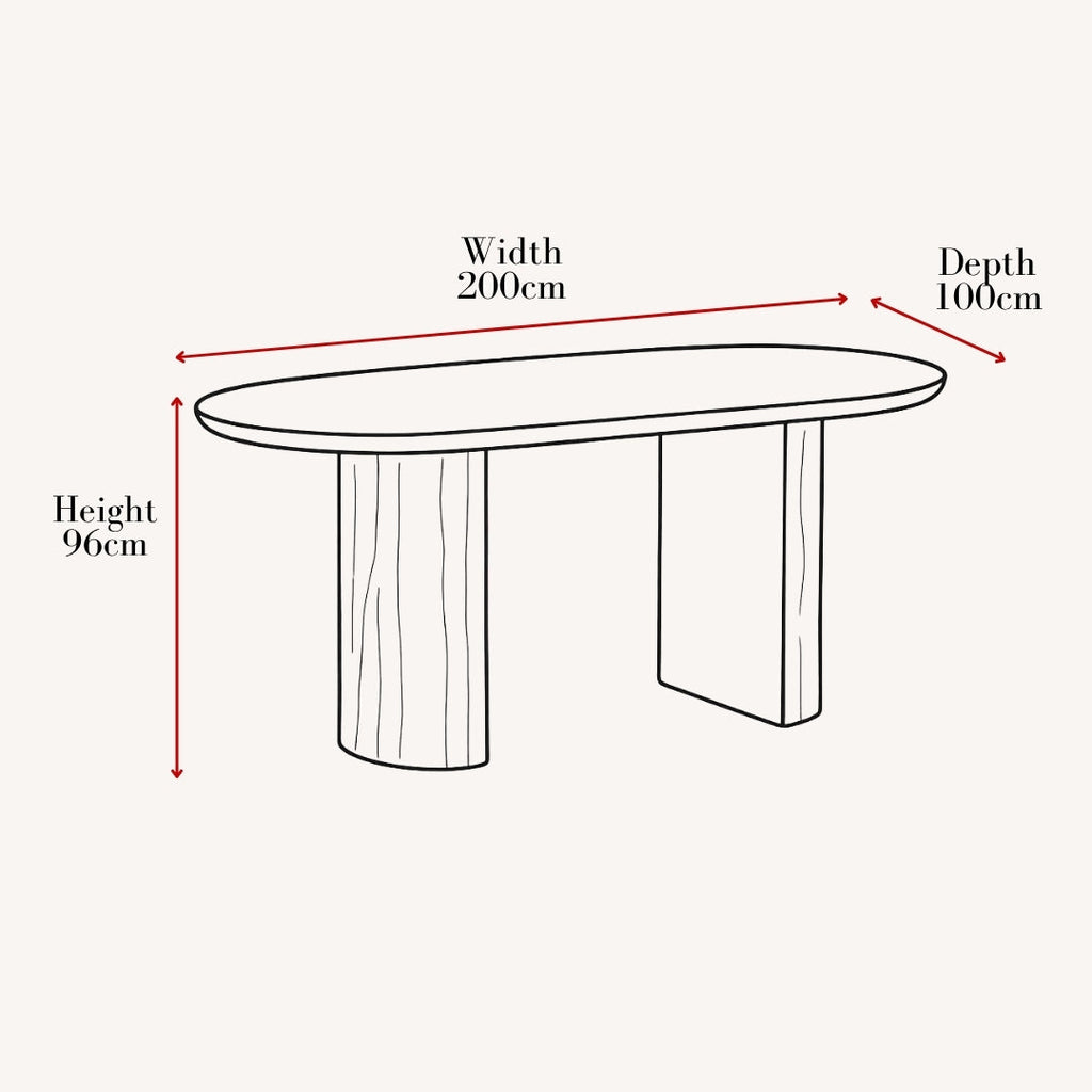 Milo 2m White Marble Dining Table YS Interiors