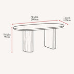 Milo 2m White Marble Dining Table YS Interiors