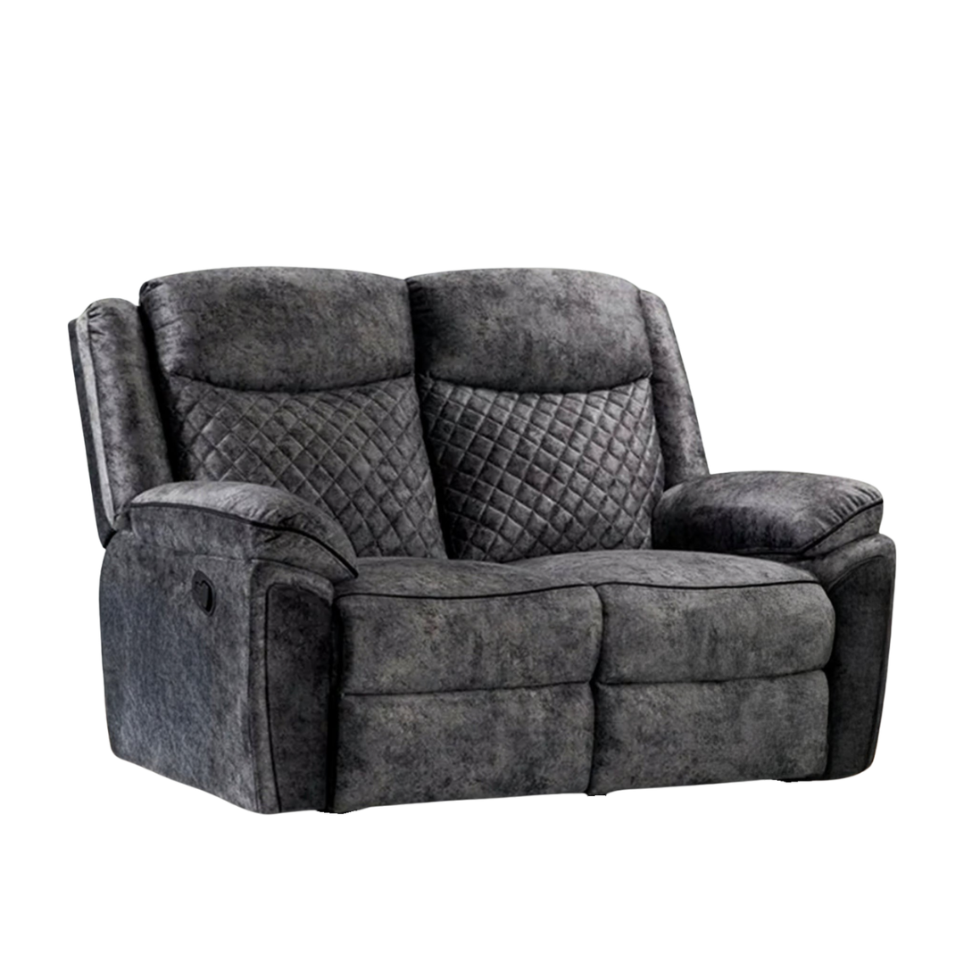 Normandy 2 Seater Grey Velvet Manual Recliner Sofa rs furniture