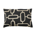 Rectangular Edison Abstract Jacquard Black Chains Cushion malini