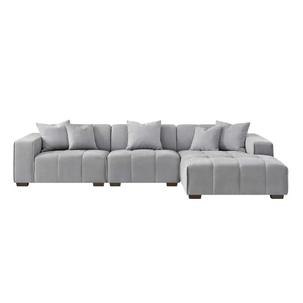 Aluxo Leonard Right Hand Corner Group in Cloudy Grey Boucle Furnish 365