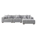 Aluxo Leonard Right Hand Corner Group in Cloudy Grey Boucle Furnish 365