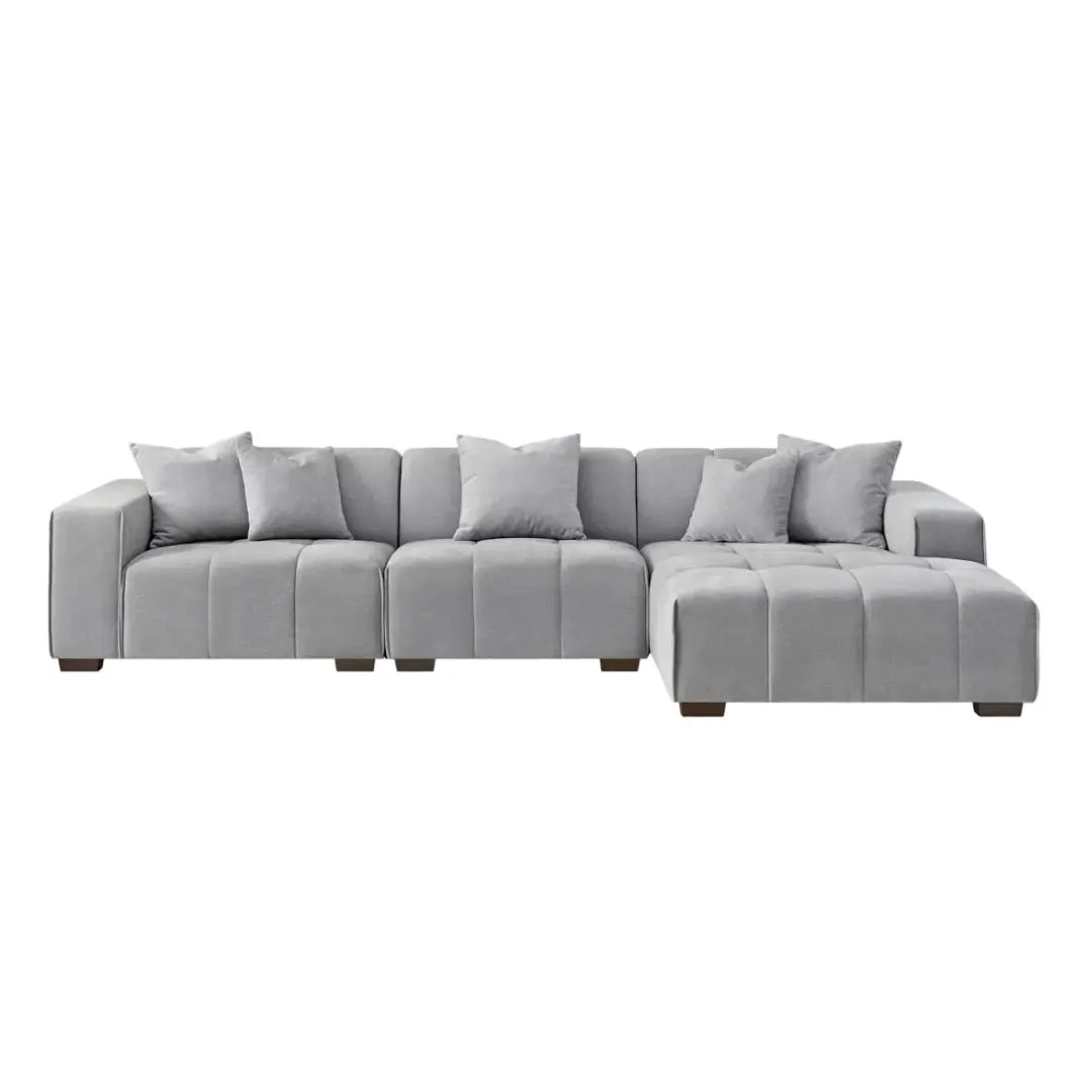 Aluxo Leonard Right Hand Corner Group in Cloudy Grey Boucle Furnish 365