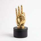 Gold Resin 25cm 'OK' Hand Storage Box richmond Interiors