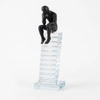Large 27cm Crystal Staircase Thinking Man Ornament Ivan