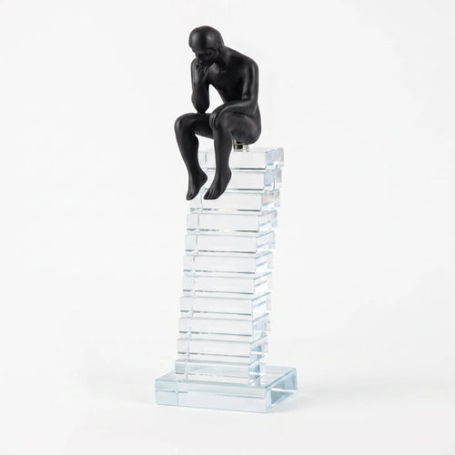 Large 27cm Crystal Staircase Thinking Man Ornament Ivan