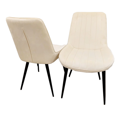 4x Dido Dining Chairs in Cream Fabric Home Store Living