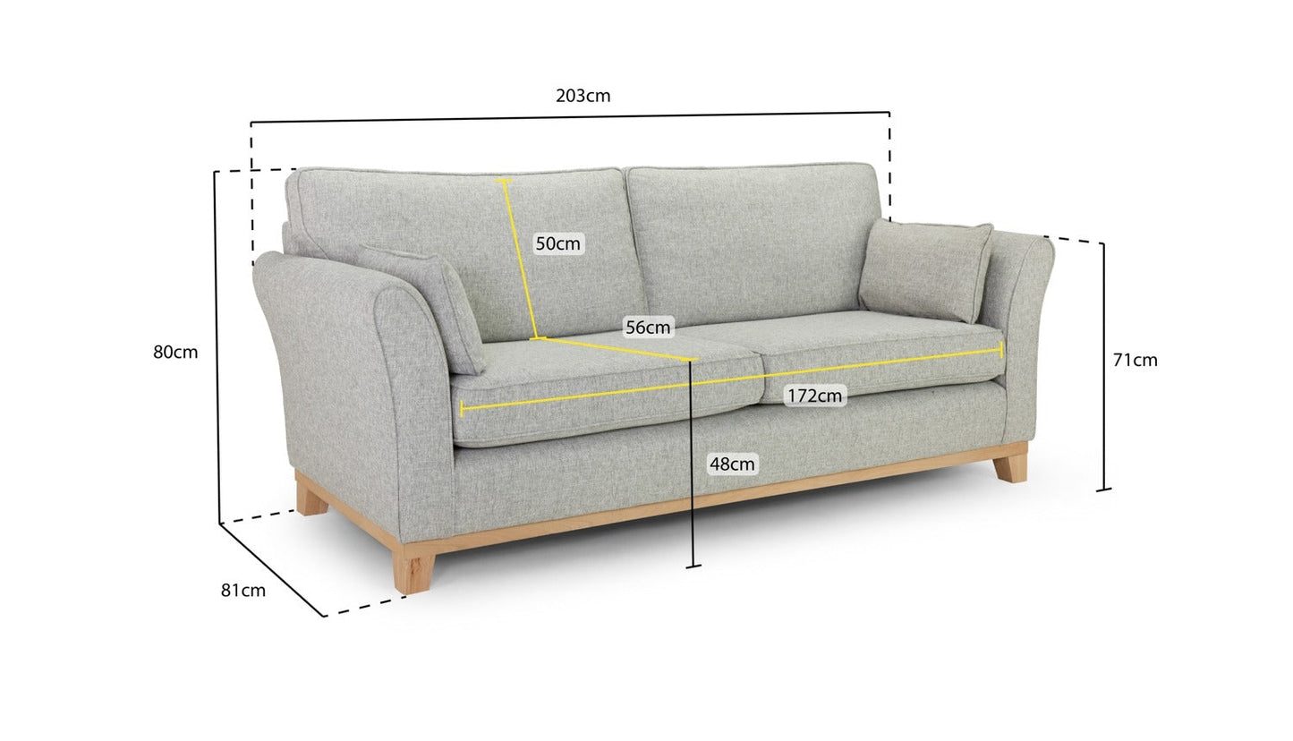 Delta Sofa (3 Seater) Grey Home Store Living