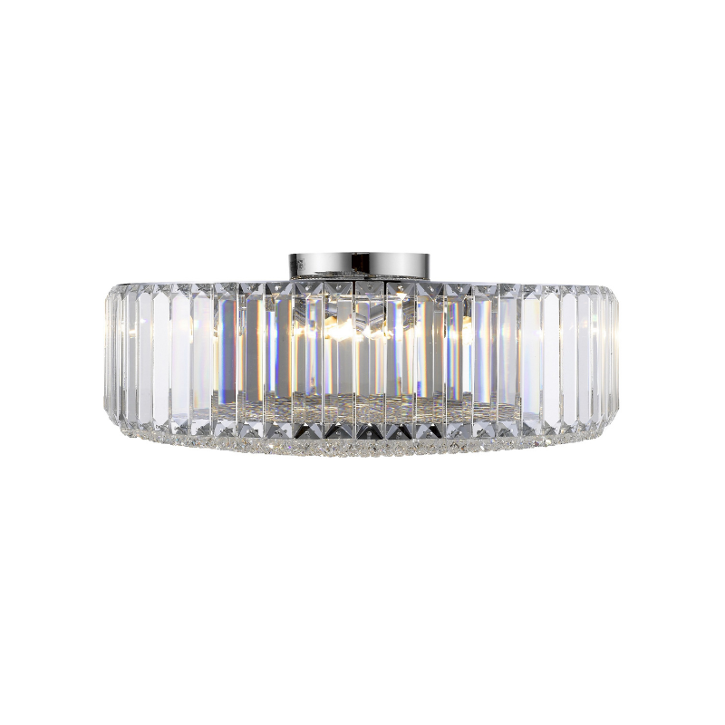 Brooke Chrome Crystal Flush Light