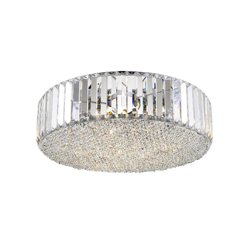 Brooke Chrome Crystal Flush Light