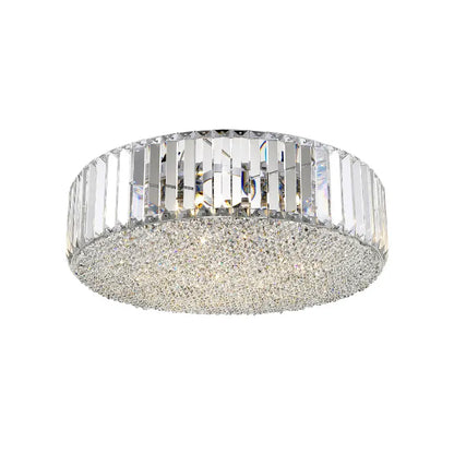 Brooke Chrome Crystal Flush Light Home Store Living