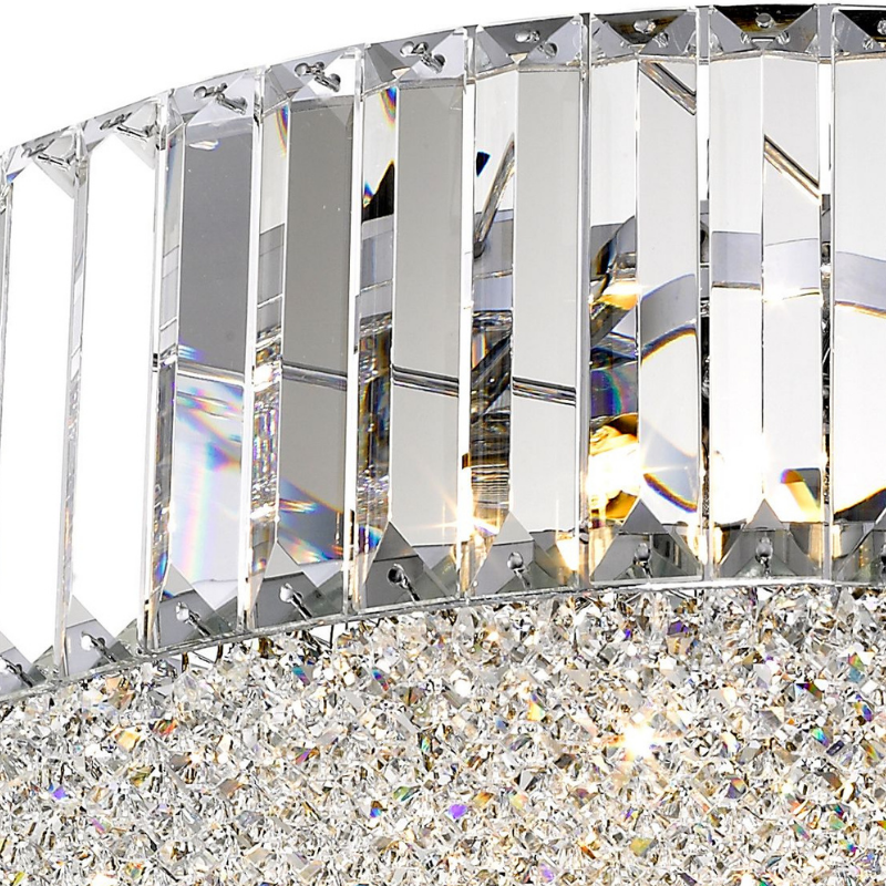 Brooke Chrome Crystal Flush Light