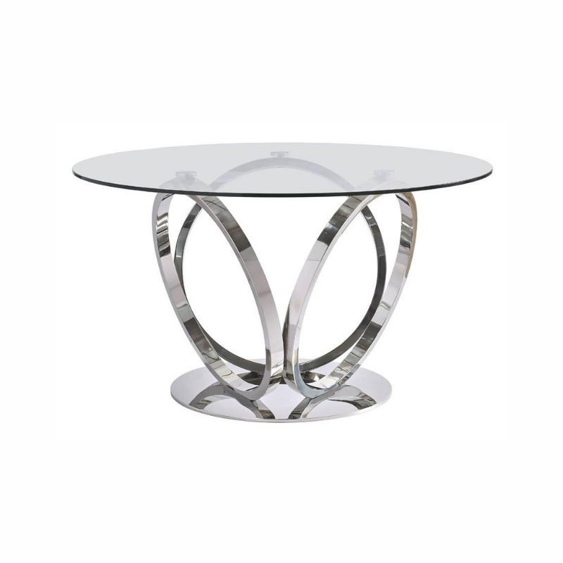 Ulysses Chrome and Glass Dining Table Home Store Living