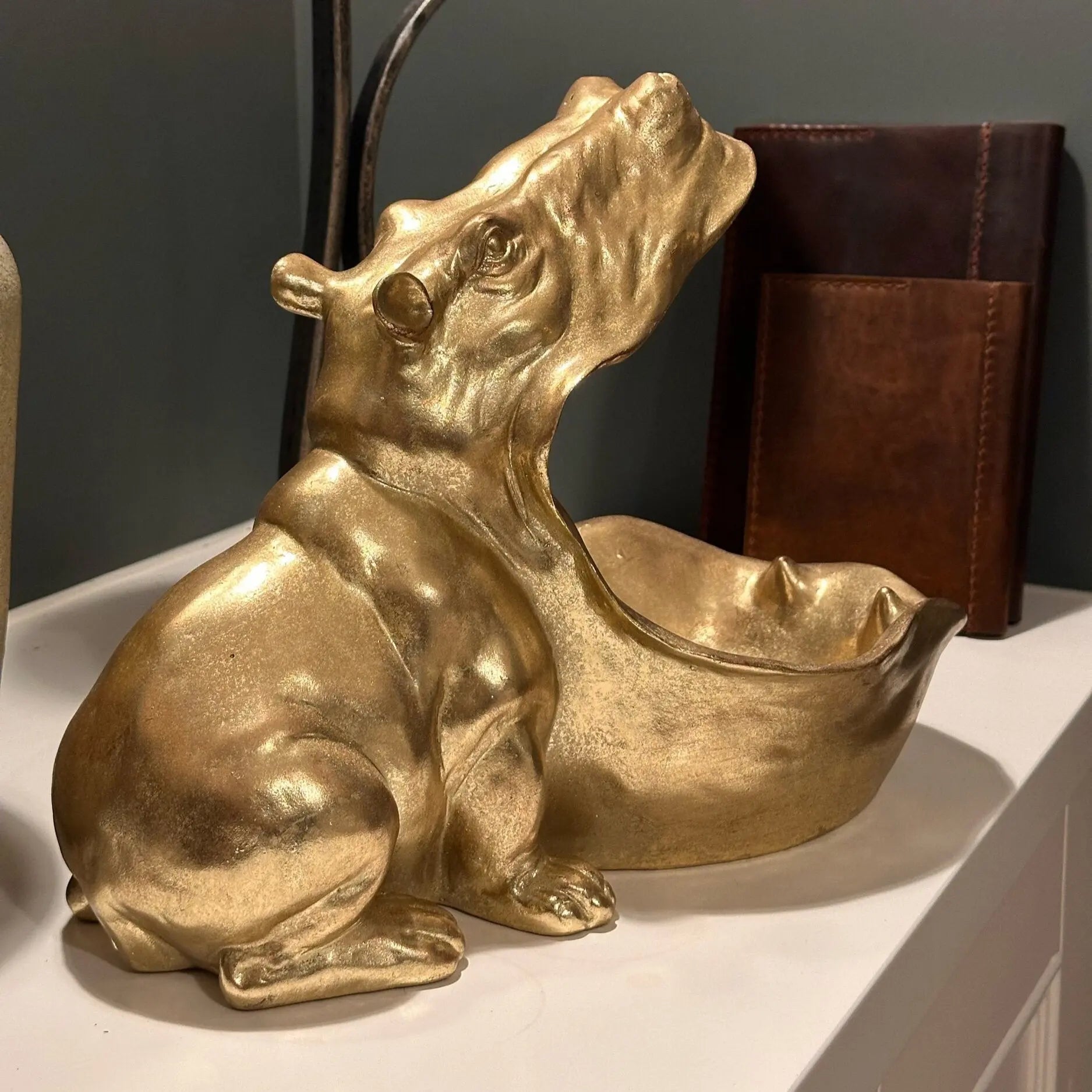 (SM91) Gold Hungry Hippo Storage Bowl Mcgowan and rutherford