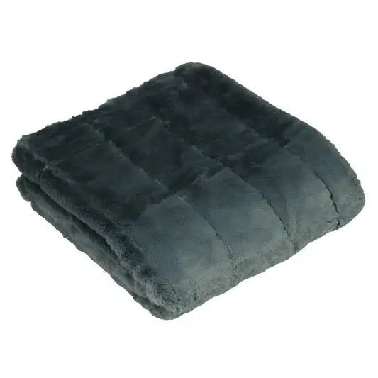 Empress Charcoal Faux Fur Throw Home Store Living