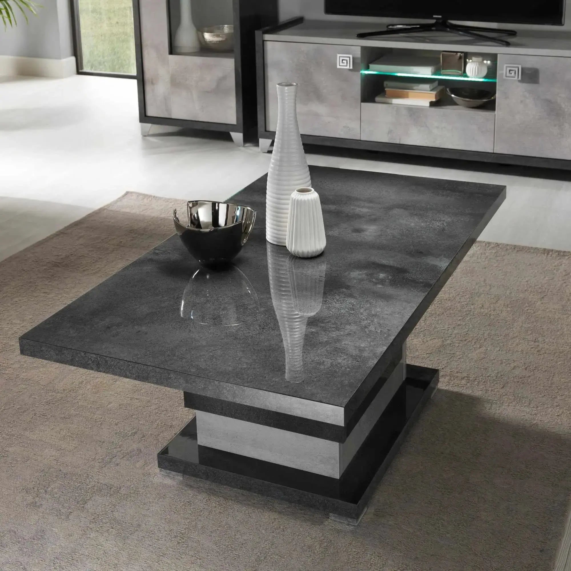 Trillo Grey High Gloss Coffee Table Home Store Living