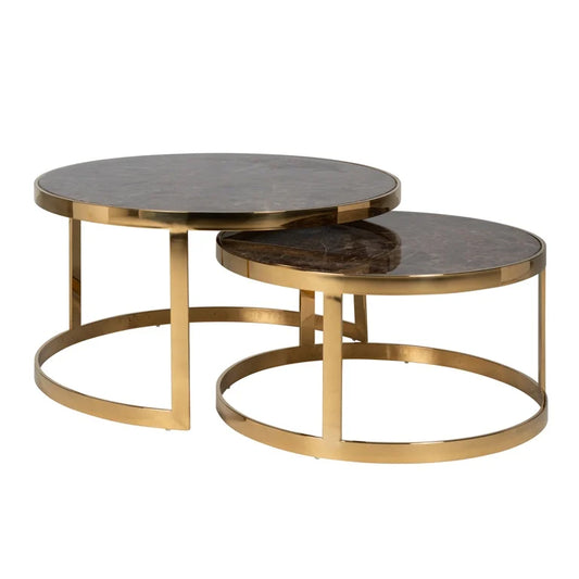 Conrad Set of 2 Gold Coffee Table Home Store Living