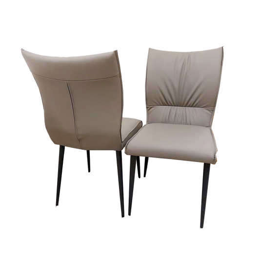 4x Flora Leather Dining Chairs in Khaki, Tan or Grey Home Store Living