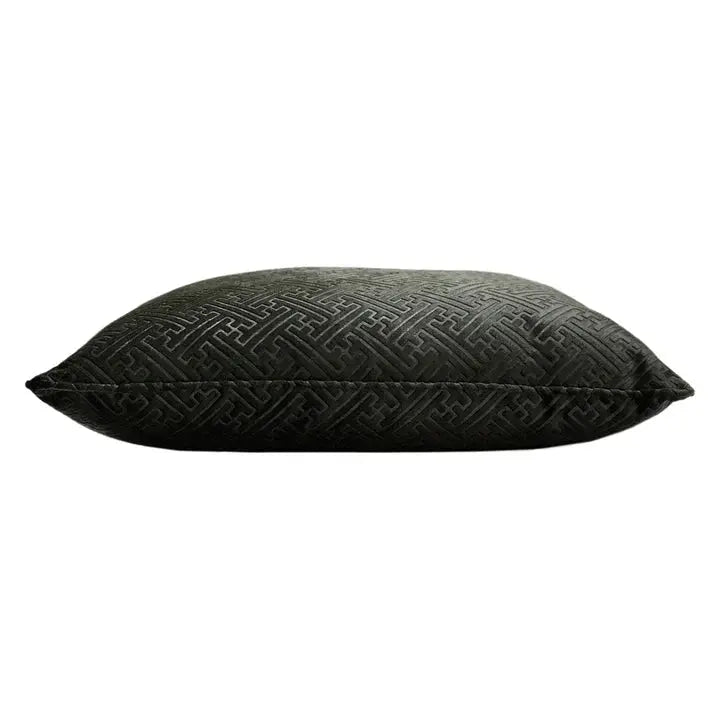 Florence Embossed Black Velvet Cushion Home Store Living