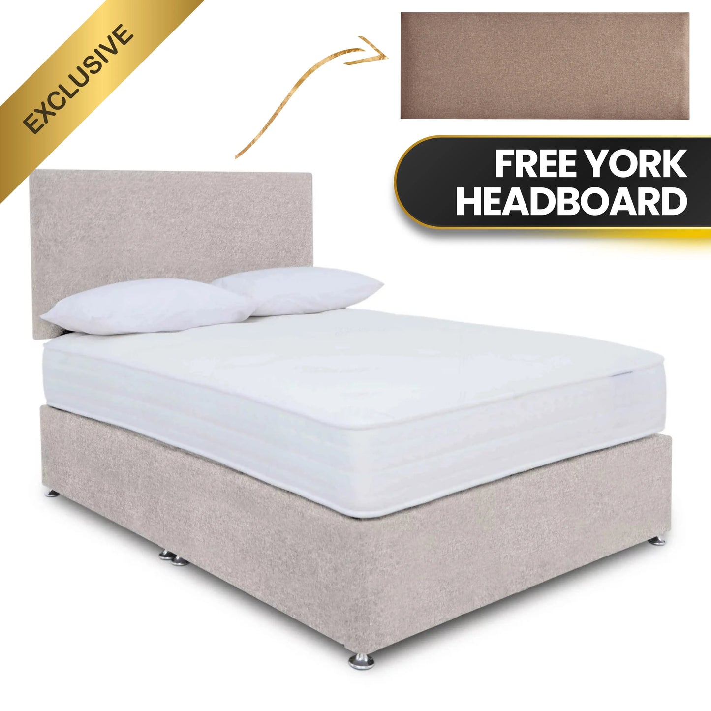 Deluxe Comfort Premium Bed + FREE York Headboard Home Store Living