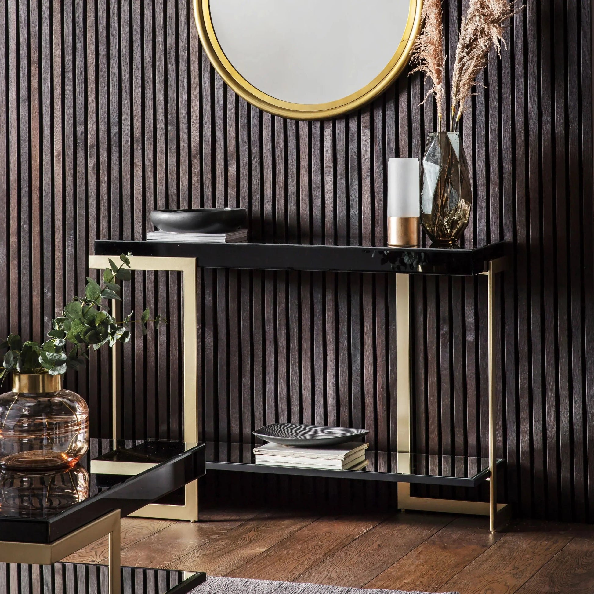 Ardella Console Table Black/Gold Home Store Living