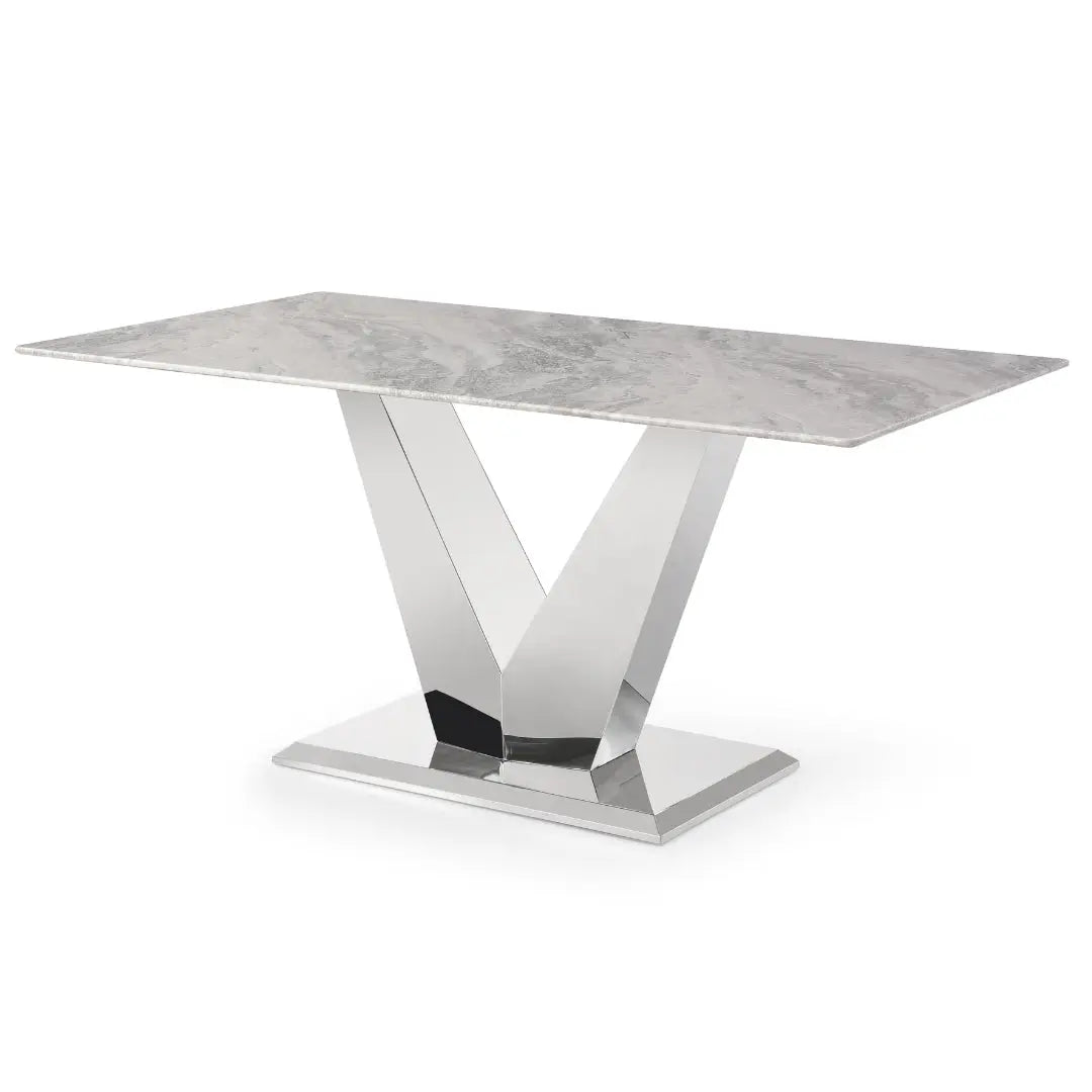 Luna Marble & Chrome Dining Table