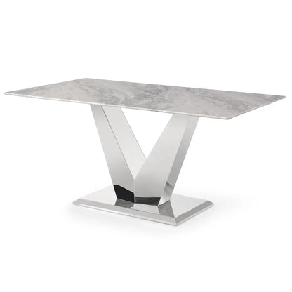 Luna Marble & Chrome Dining Table Home Store Living