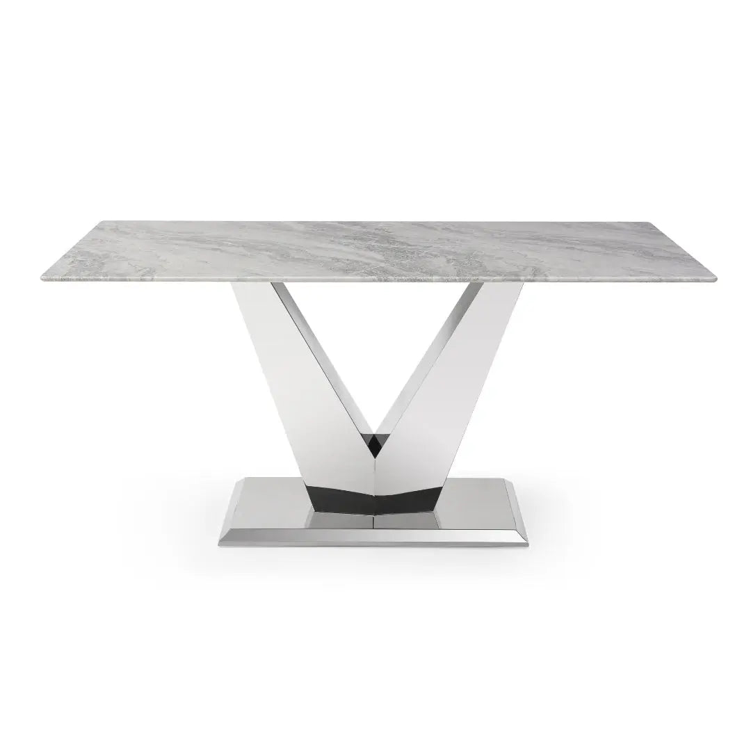 Luna Marble & Chrome Dining Table