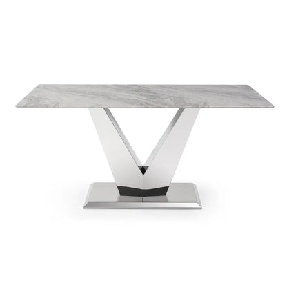 Luna Marble & Chrome Dining Table Home Store Living