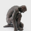 Crouching Man Statue Medium 42 X 40 X 32 CM sil interiors