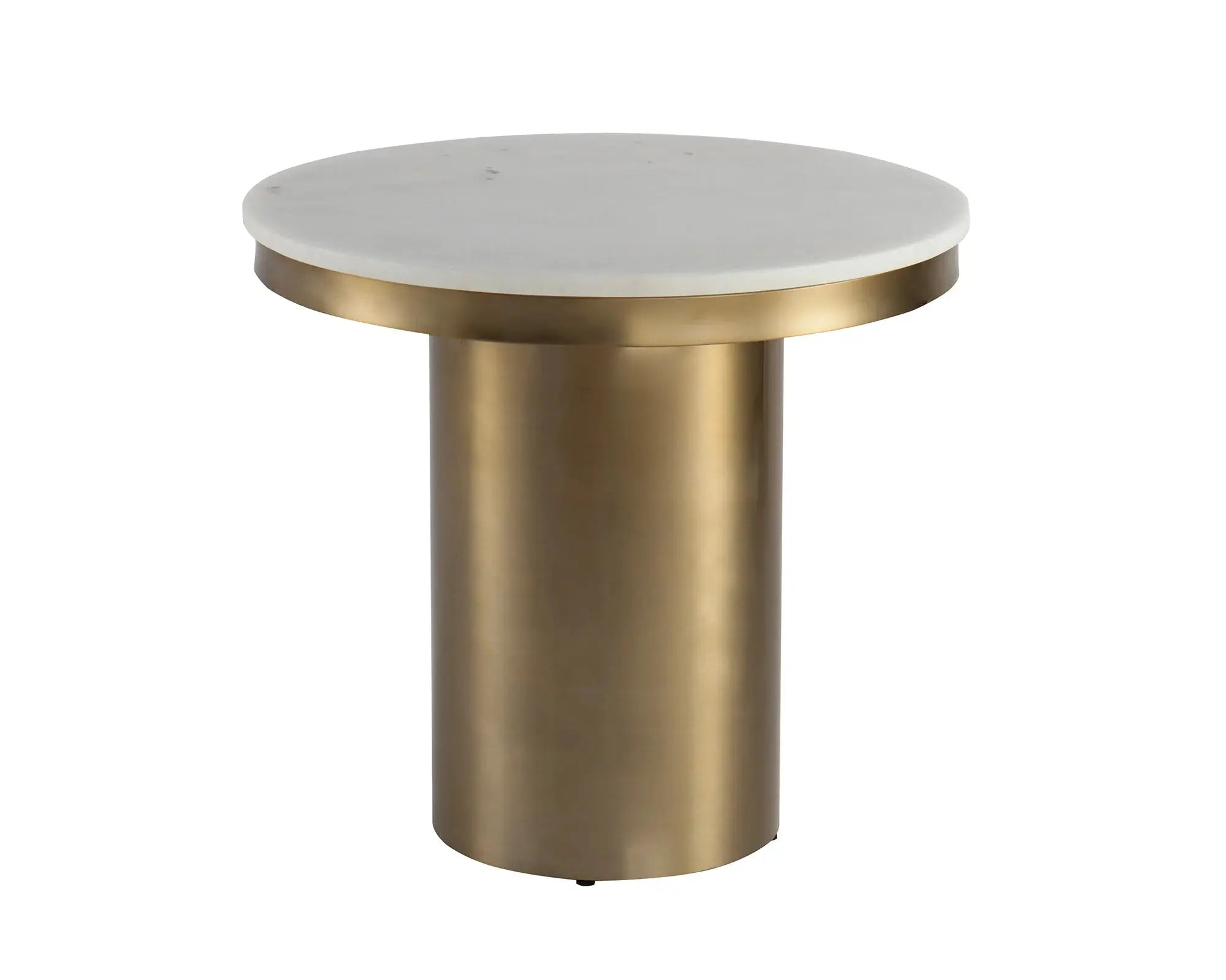 Camden Beige Marble & Gold Side Table Kevin Simba