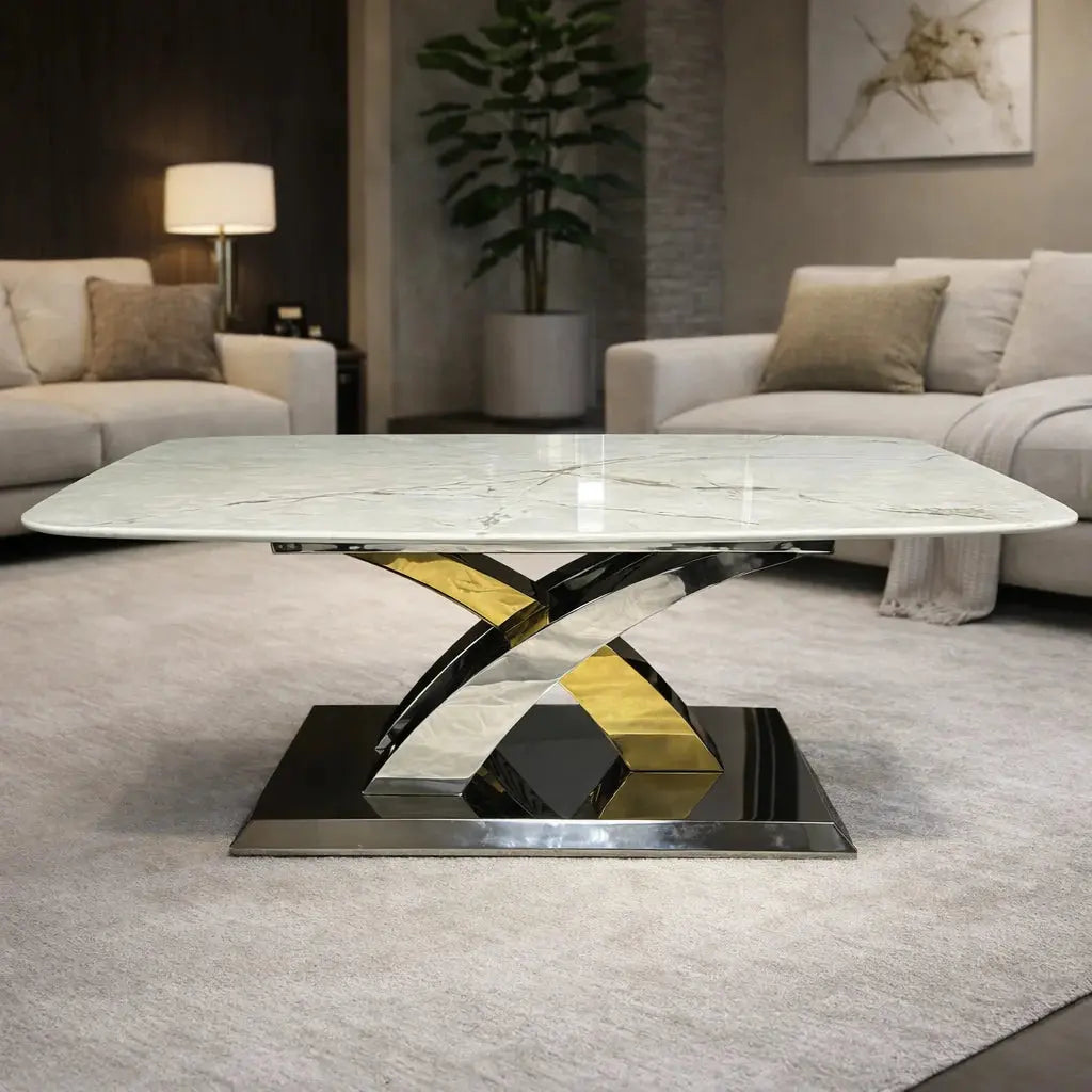 Lucy 1.2m Grey & Gold Coffee Table AWS TRADING LTD