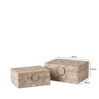 Set of 2 Taupe Faux Snake Leather Jewellery Boxes CIMC